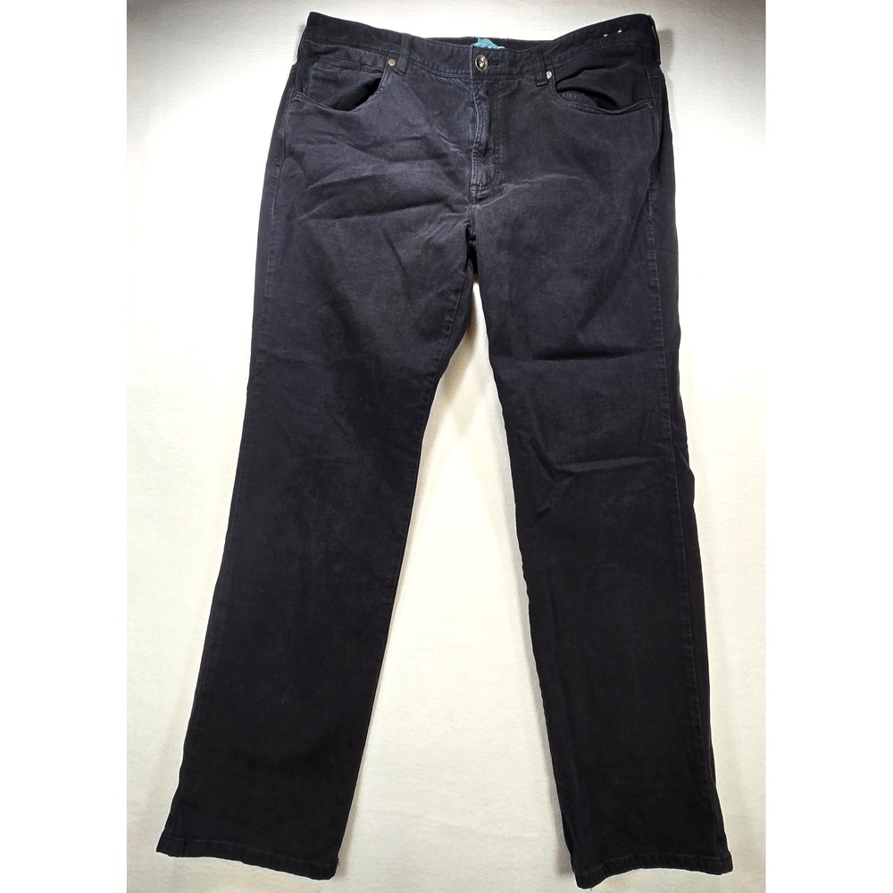 Tommy Bahama Boracay 5-Pocket Pants Mens 40x32 Black Sateen Straight Leg Cotton